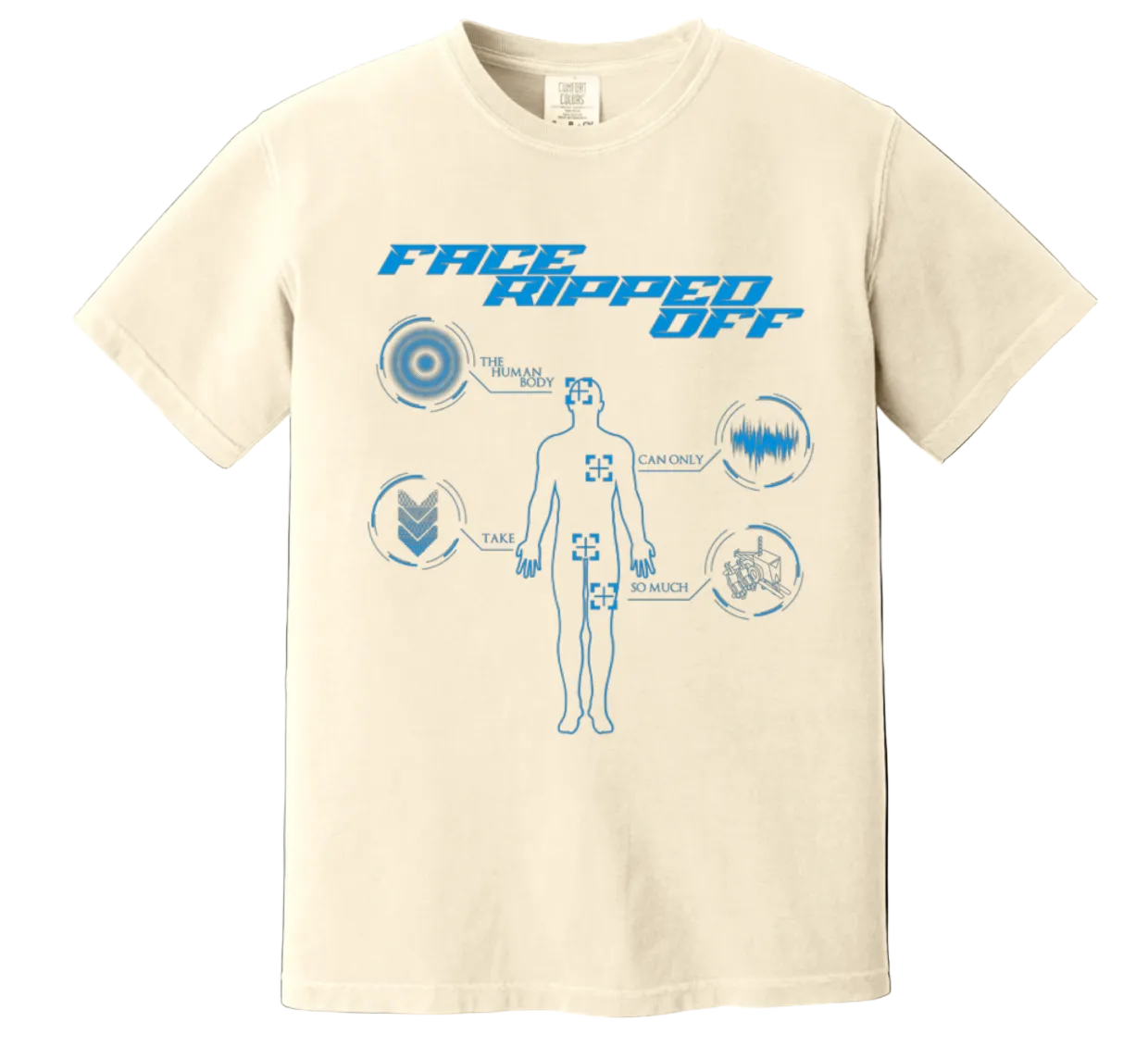 HUMAN BODY T SHIRT - BLUE/IVORY